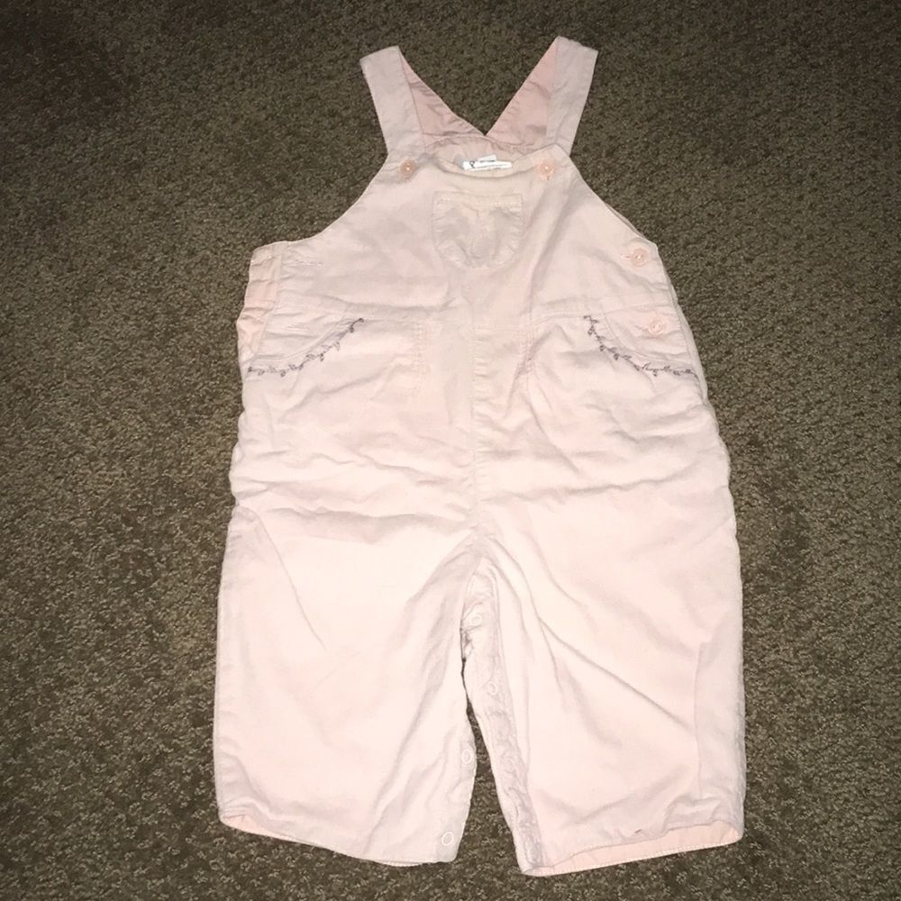 Jacadi Girls Pink Corduroy Overalls